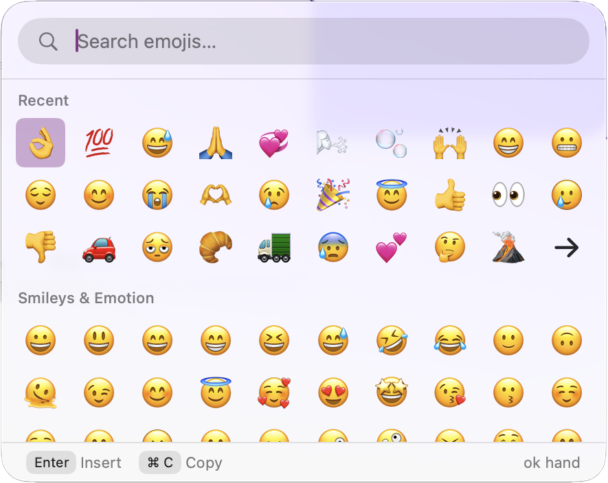 A screenshot of TinyStart in action